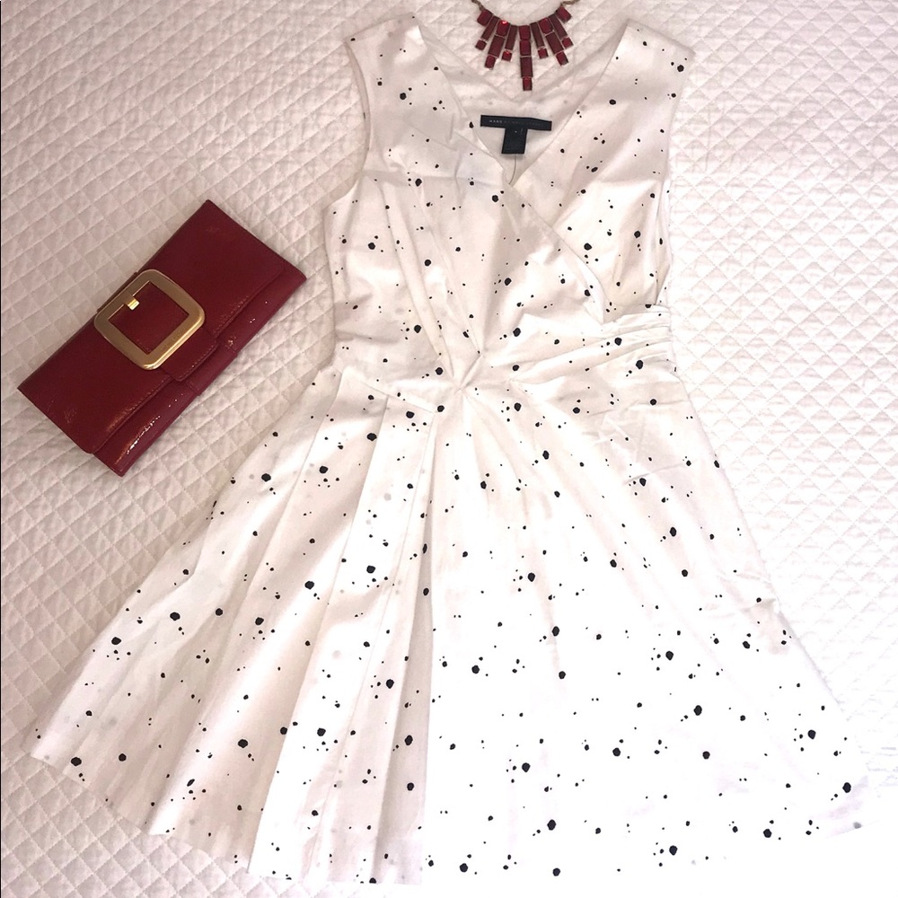 Marc Jacobs White dress with black splash dots
